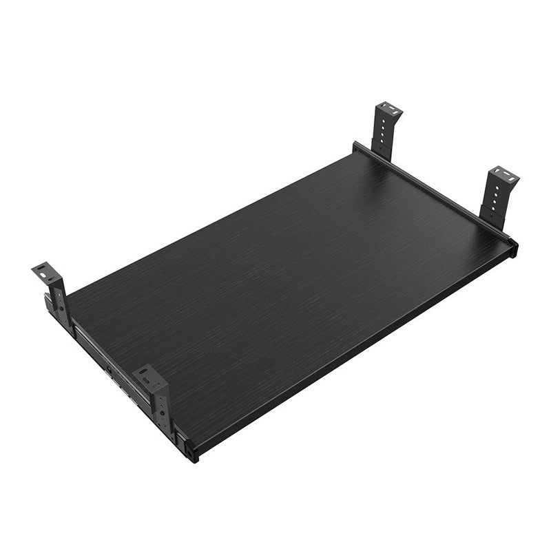FRMSAET Furniture Accessories Office Product Suits Hardware 20/24/30 inches Keyboard Drawer Tray Wood Holder Under Desk Adjustable Height Platform. (24 inches, Black) - Image 1